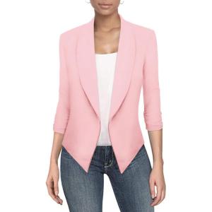 imageHybrid ampamp Company Versatile and Modern Womens Nylon Ponte De Roma Open Blazer JacketJk11331073tblush