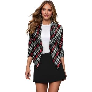 imageHybrid ampamp Company Womens Casual Work Office Blazer Jacket Open Front Shawl with 34 Scrunch Sleeves462059redmul