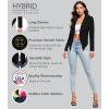 imageHybrid ampamp Company Lightweight Open Front Cardigan Classic Ruched Sleeve Work Office Blazer Suit JacketsBlack9789