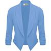 imageHybrid ampamp Company Lightweight Open Front Cardigan Classic Ruched Sleeve Work Office Blazer Suit JacketsBlue