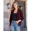 imageHybrid ampamp Company Lightweight Open Front Cardigan Classic Ruched Sleeve Work Office Blazer Suit JacketsBurgundy