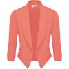 imageHybrid ampamp Company Lightweight Open Front Cardigan Classic Ruched Sleeve Work Office Blazer Suit JacketsCoral