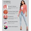 imageHybrid ampamp Company Lightweight Open Front Cardigan Classic Ruched Sleeve Work Office Blazer Suit JacketsCoral