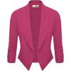 imageHybrid ampamp Company Lightweight Open Front Cardigan Classic Ruched Sleeve Work Office Blazer Suit JacketsFuchsia