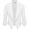 imageHybrid ampamp Company Lightweight Open Front Cardigan Classic Ruched Sleeve Work Office Blazer Suit JacketsIvory