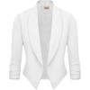 imageHybrid ampamp Company Lightweight Open Front Cardigan Classic Ruched Sleeve Work Office Blazer Suit JacketsJk11331073twhite
