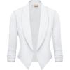 imageHybrid ampamp Company Lightweight Open Front Cardigan Classic Ruched Sleeve Work Office Blazer Suit JacketsWhite