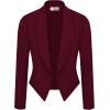 imageHybrid ampamp Company Lightweight Open Front Cardigan Classic Ruched Sleeve Work Office Blazer Suit JacketsWine9789