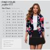 imageHybrid ampamp Company Womens Casual Work Office Blazer Jacket Open Front Shawl with 34 Scrunch Sleeves10963navy Multi