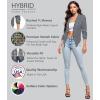 imageHybrid ampamp Company Womens Casual Work Office Blazer Jacket Open Front Shawl with 34 Scrunch Sleeves11252blkivo