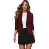 imageHybrid ampamp Company Lightweight Open Front Cardigan Classic Ruched Sleeve Work Office Blazer Suit JacketsWine