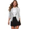 imageHybrid ampamp Company Womens Casual Work Office Blazer Jacket Open Front Shawl with 34 Scrunch Sleeves10827ivoryBlac