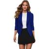 imageHybrid ampamp Company Womens Casual Work Office Blazer Jacket Open Front Shawl with 34 Scrunch SleevesCobaltblue