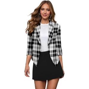 imageHybrid ampamp Company Lightweight Open Front Cardigan Classic Ruched Sleeve Work Office Blazer Suit Jackets11396blkivo