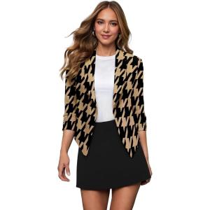 imageHybrid ampamp Company Womens Casual Work Office Blazer Jacket Open Front Shawl with 34 Scrunch Sleeves11394blktau
