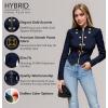 imageHybrid ampamp Company Womens Blazer Cropped Ponte Fabric Open Front Zipper Dress Jacket Casual Slim JacketNavy