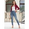 imageHybrid ampamp Company Womens Casual Work High Low Blazer Jacket  JK455901073tdarkred