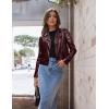 imageOlivia Miller Womens Faux Leather Zip Up Moto Biker JacketJk5208burgundy