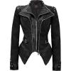imageOlivia Miller Womens Fashion Faux Leather Biker Jacket Rivet Lapel Shaping Moto OuterwearJk44169black