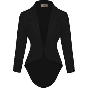 imageHybrid ampamp Company Womens Casual Work High Low Blazer Jacket  JK455901073tblack