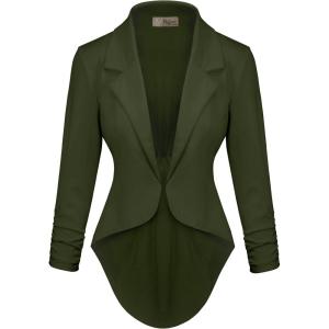 imageHybrid ampamp Company Womens Casual Work High Low Blazer Jacket  JK455901073tolive