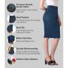 imageLexi Womens Stretch Pencil Skirts with Functional Pockets A Line ampamp Destructed Mini Denim SkirtsMedium Blue