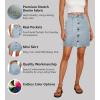 imageLexi Womens Stretch Pencil Skirts with Functional Pockets A Line ampamp Destructed Mini Denim SkirtsSks48017light Wash