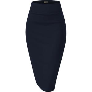 imageHybrid ampamp Company Womens TechnoScuba Stretchy Office Pencil Skirt Made in USA1139navy