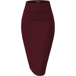 imageHybrid ampamp Company Womens TechnoScuba Stretchy Office Pencil Skirt Made in USA1139wine