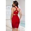 imageHybrid ampamp Company Womens Cross Bandage Fashion Hollow Out Sexy Sleeveless DressDrbd020red
