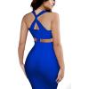 imageHybrid ampamp Company Womens Cross Bandage Fashion Hollow Out Sexy Sleeveless DressDrbd020royal