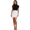 imageHybrid ampamp Company Womens Super Comfort Stretchy Basic Mini Pencil Skirt with Side SlitWhite