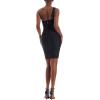 imageHybrid ampamp Company Womens Stylish One Shoulder Knotted Bodycon Straps DressDrbdh243black