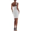 imageHybrid ampamp Company Womens Stylish One Shoulder Knotted Bodycon Straps DressDrbdh243white