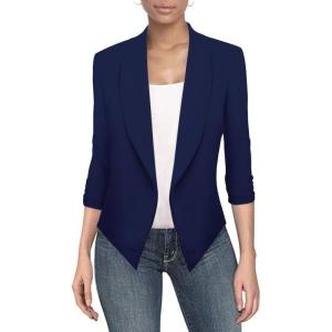 imageHybrid ampamp Company Versatile and Modern Womens Nylon Ponte De Roma Open Blazer JacketJk11331073tnavy