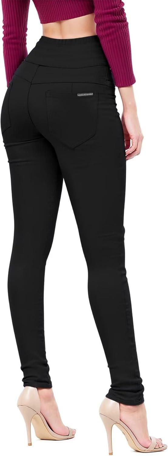 imageHybrid ampamp Company Womens Butt Lift Skinny High Waisted V3 Super Comfy Stretch Denim PantsDestructedblack