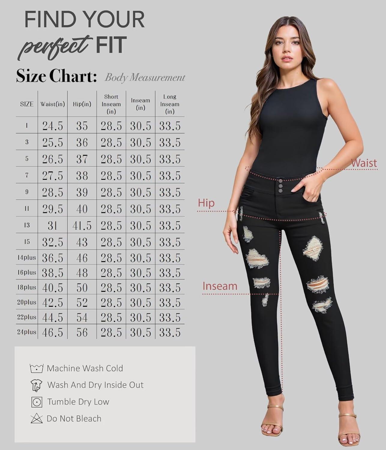 imageHybrid ampamp Company Womens Butt Lift Skinny High Waisted V3 Super Comfy Stretch Denim PantsDestructedblack