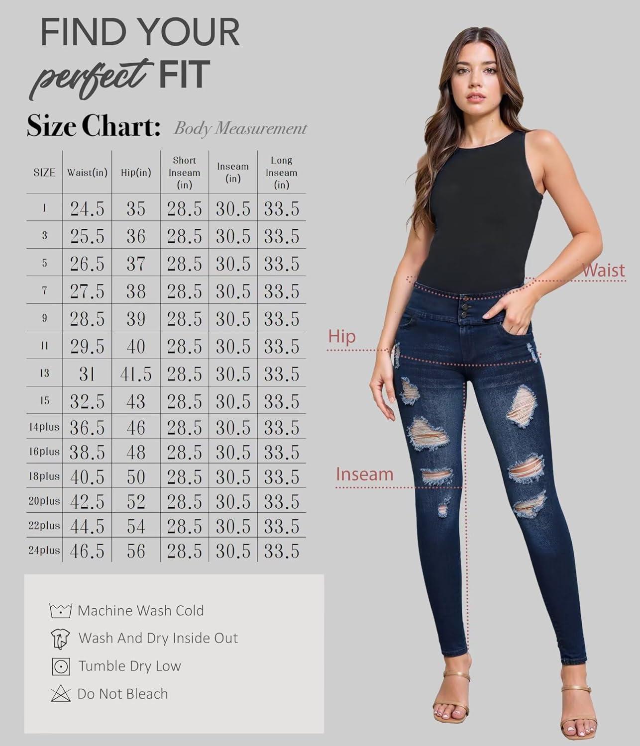 imageHybrid ampamp Company Womens Butt Lift Skinny High Waisted V3 Super Comfy Stretch Denim PantsDestructeddwash