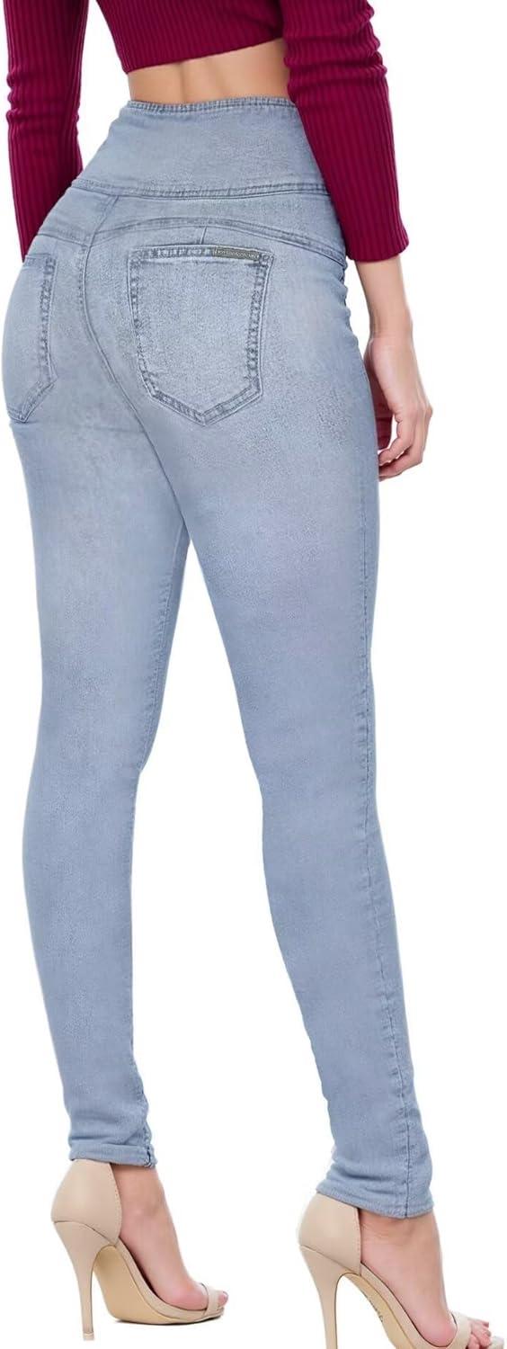 imageHybrid ampamp Company Womens Butt Lift Skinny High Waisted V3 Super Comfy Stretch Denim PantsDestructedlwash