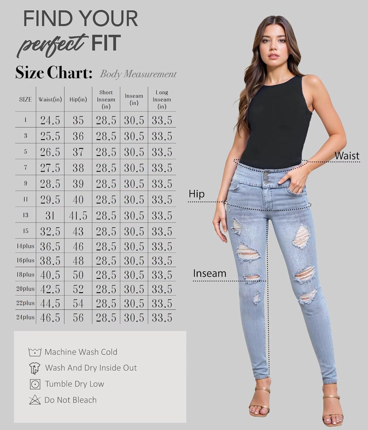 imageHybrid ampamp Company Womens Butt Lift Skinny High Waisted V3 Super Comfy Stretch Denim PantsDestructedlwash