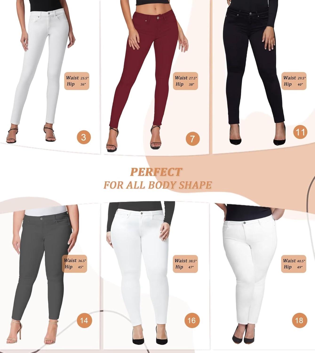 imageHybrid ampamp Company Womens Butt Lift Skinny High Waisted V3 Super Comfy Stretch Denim PantsWinter White