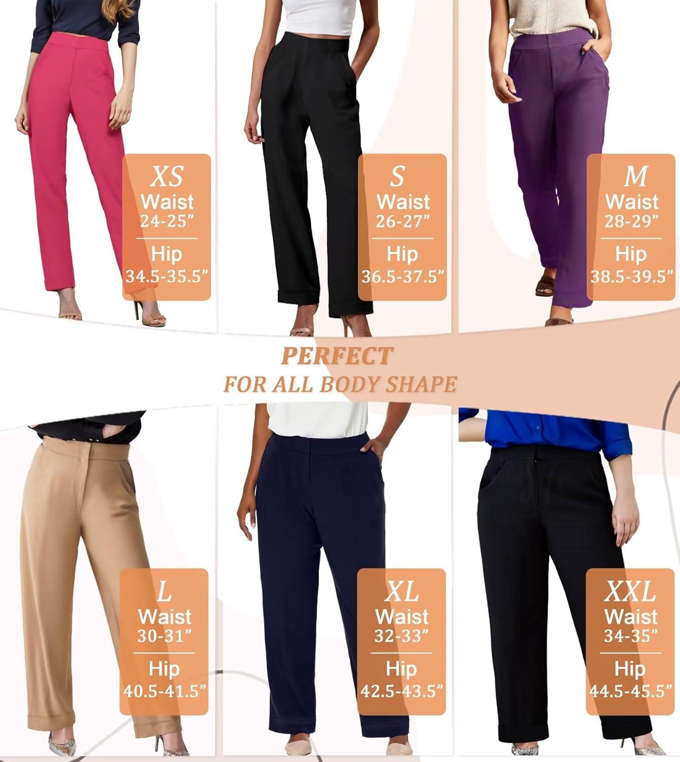 imageHybrid ampamp Company Womens High Waisted Straight Leg Suit Pants Business Work Casual Slacks TrousersOlive
