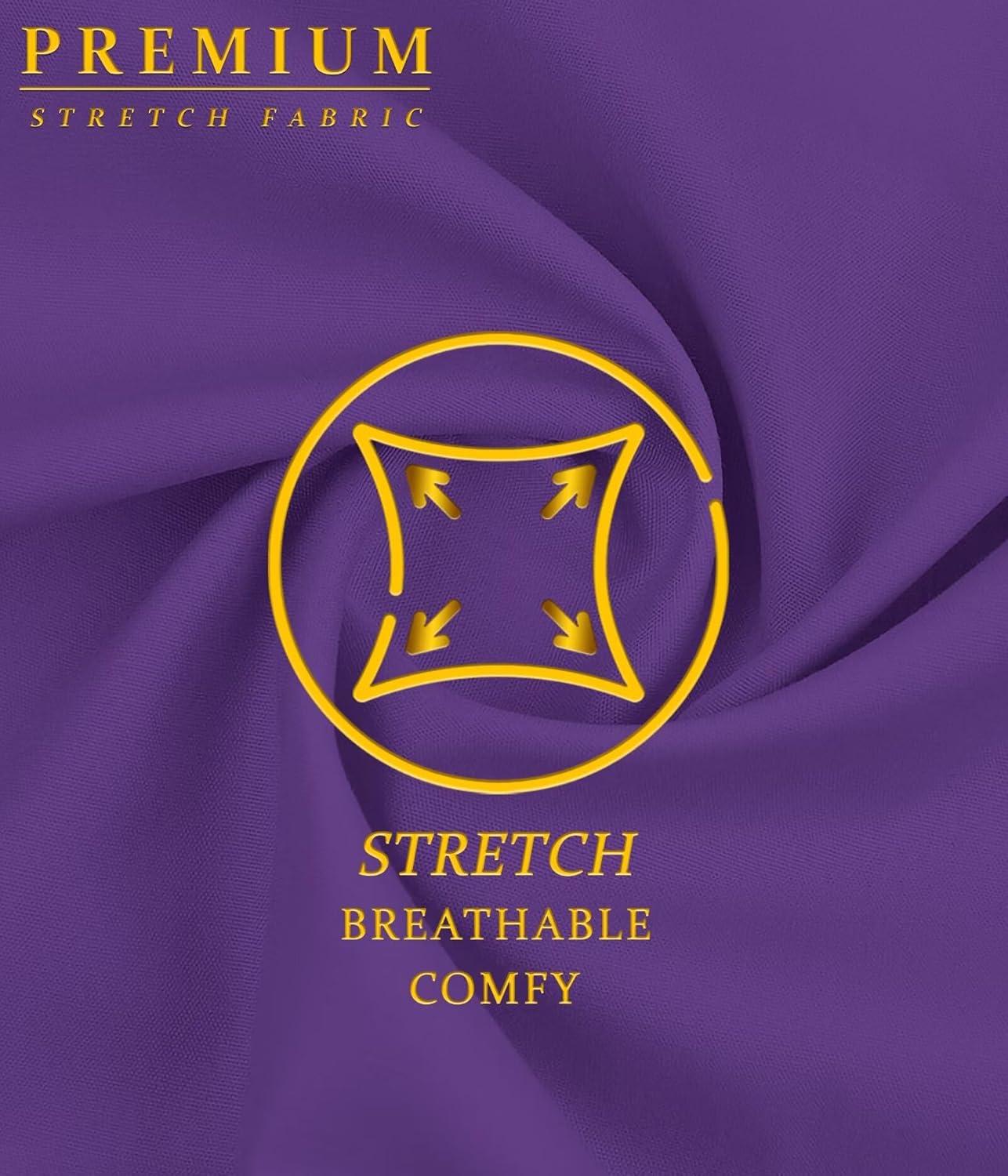 imageHybrid ampamp Company Womens High Waisted Straight Leg Suit Pants Business Work Casual Slacks TrousersPurple