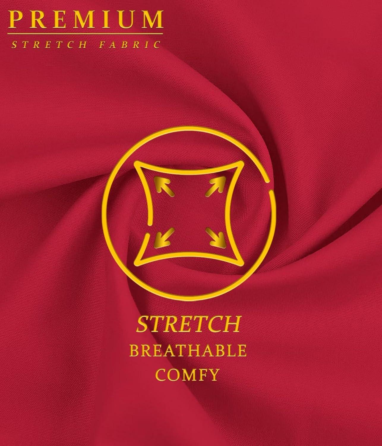 imageHybrid ampamp Company Womens High Waisted Straight Leg Suit Pants Business Work Casual Slacks TrousersRed