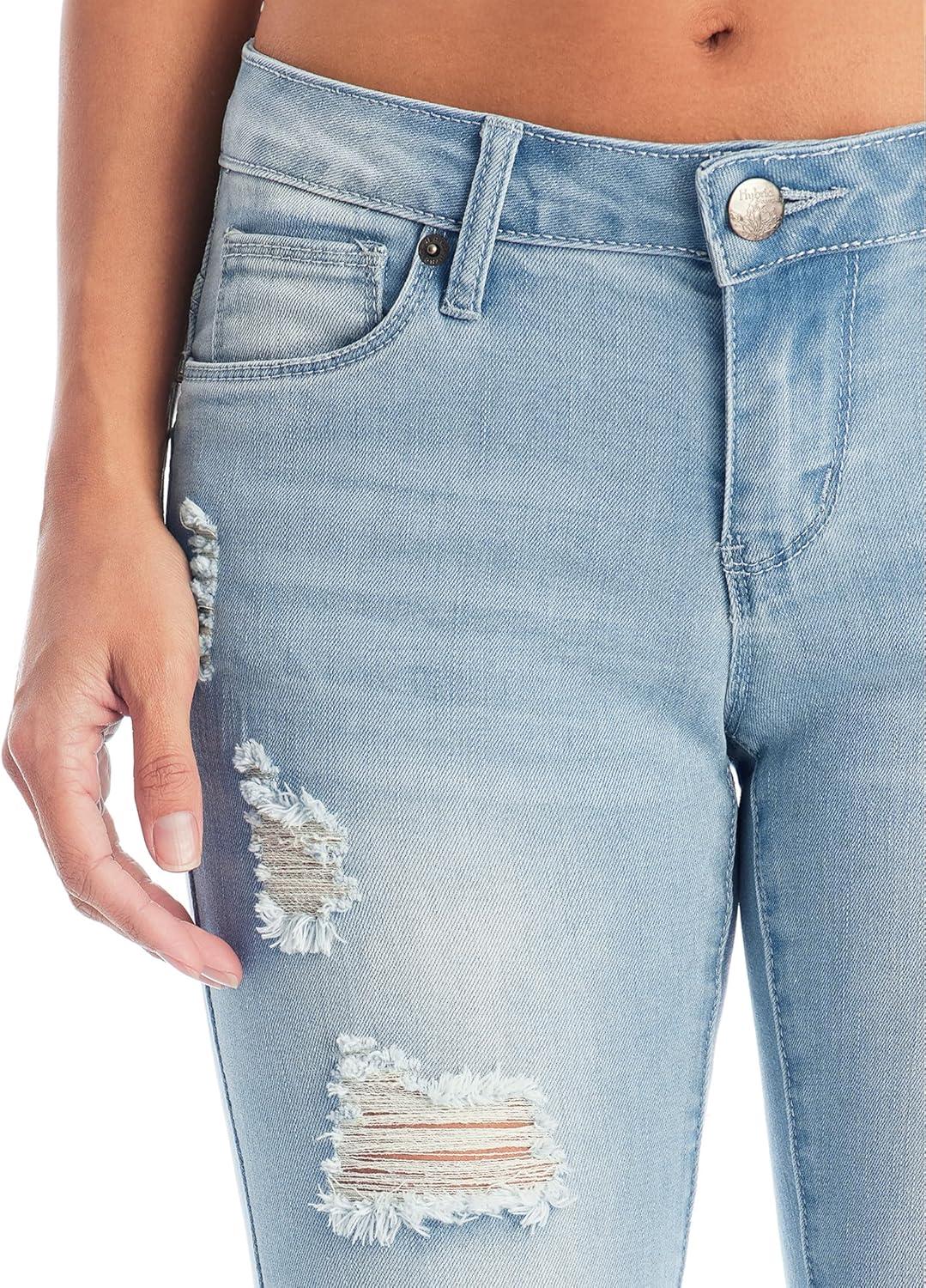 imageHybrid ampamp Company Womens Ultra Comfy Butt Lift Stretch Bermuda City ShortsRippedlight Wash