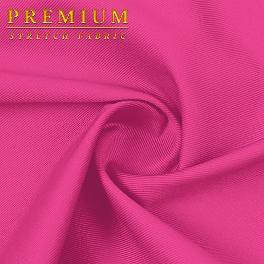 imageHybrid ampamp Company Womens Ultra Stretch Perfectly Shaping Mid Rise Skinny Bermuda Shorts with PocketsBermudaneon Fuchsia