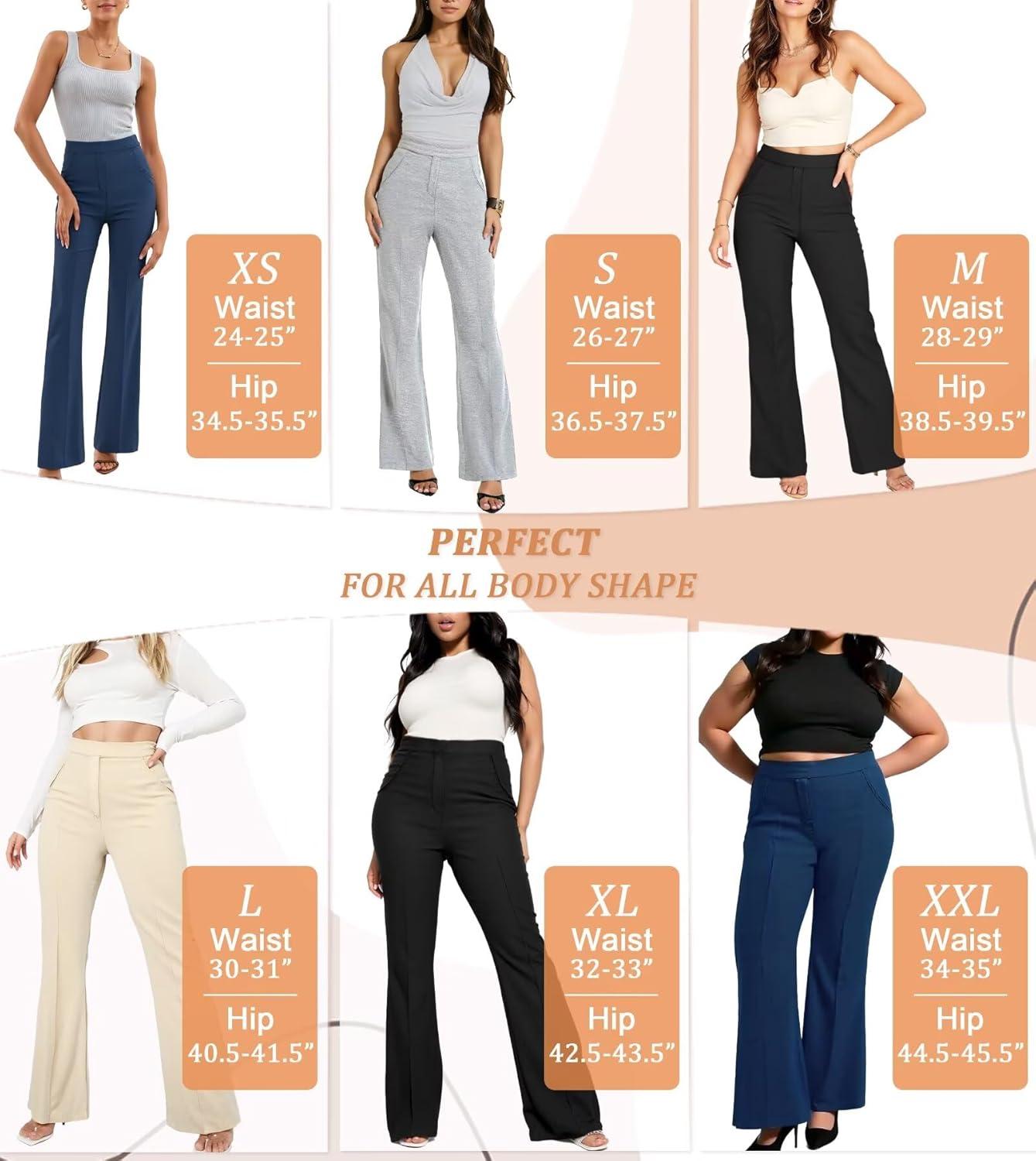 imageHybrid ampamp Company Womens Ultra Stretch Ponte Flare PantsHigh RiseFaux PocketsPull OnWrinkle ResistantCasual ampamp Office WearIvory