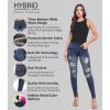 imageHybrid ampamp Company Womens Butt Lift Skinny High Waisted V3 Super Comfy Stretch Denim PantsDestructedmedblu