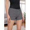 imageHybrid ampamp Company Womens Super Comfy 3 inch Inseam Butt Lifting Stretch TwillDenim ShortsGun Metal