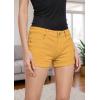 imageHybrid ampamp Company Womens Super Comfy 3 inch Inseam Butt Lifting Stretch TwillDenim ShortsMustard